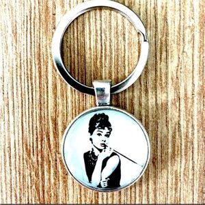Audrey Hepburn Keychain, Handmade, NWT